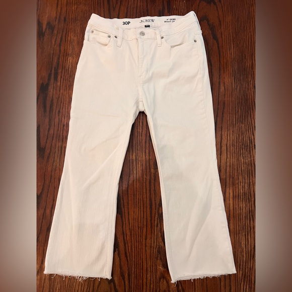 J Crew 9" demi-boot crop jean in white wash - Picture 3 of 5